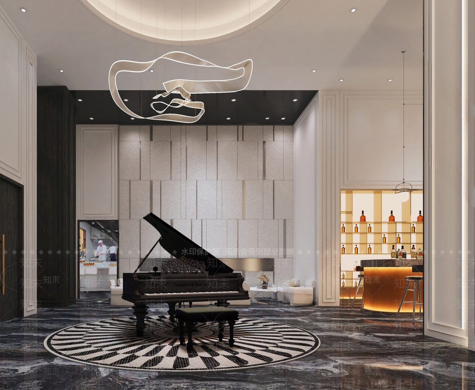 现代钢琴房SU模型下载【ID:1194764153】