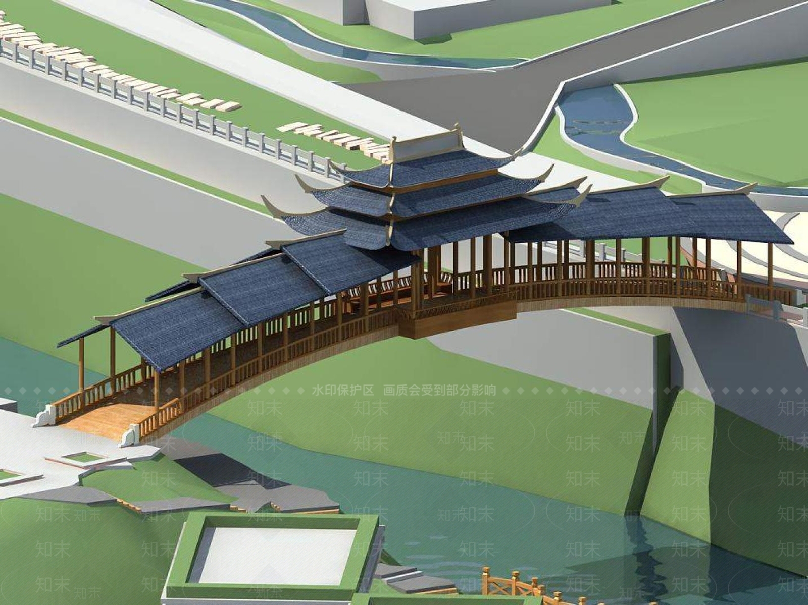 中式桥3D模型下载【ID:1194764295】