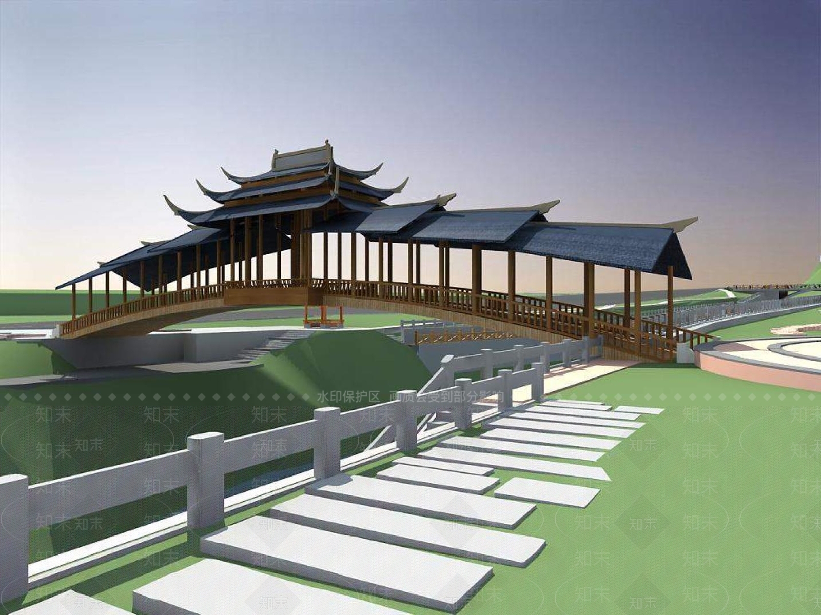 中式桥3D模型下载【ID:1194764295】