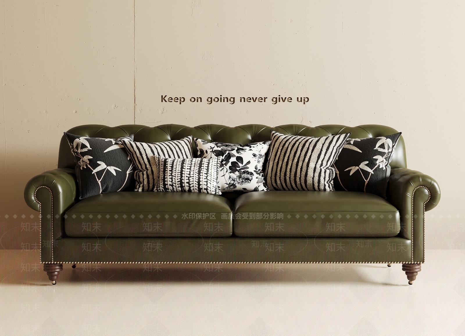 美式复古双人沙发3D模型下载【ID:1194764279】