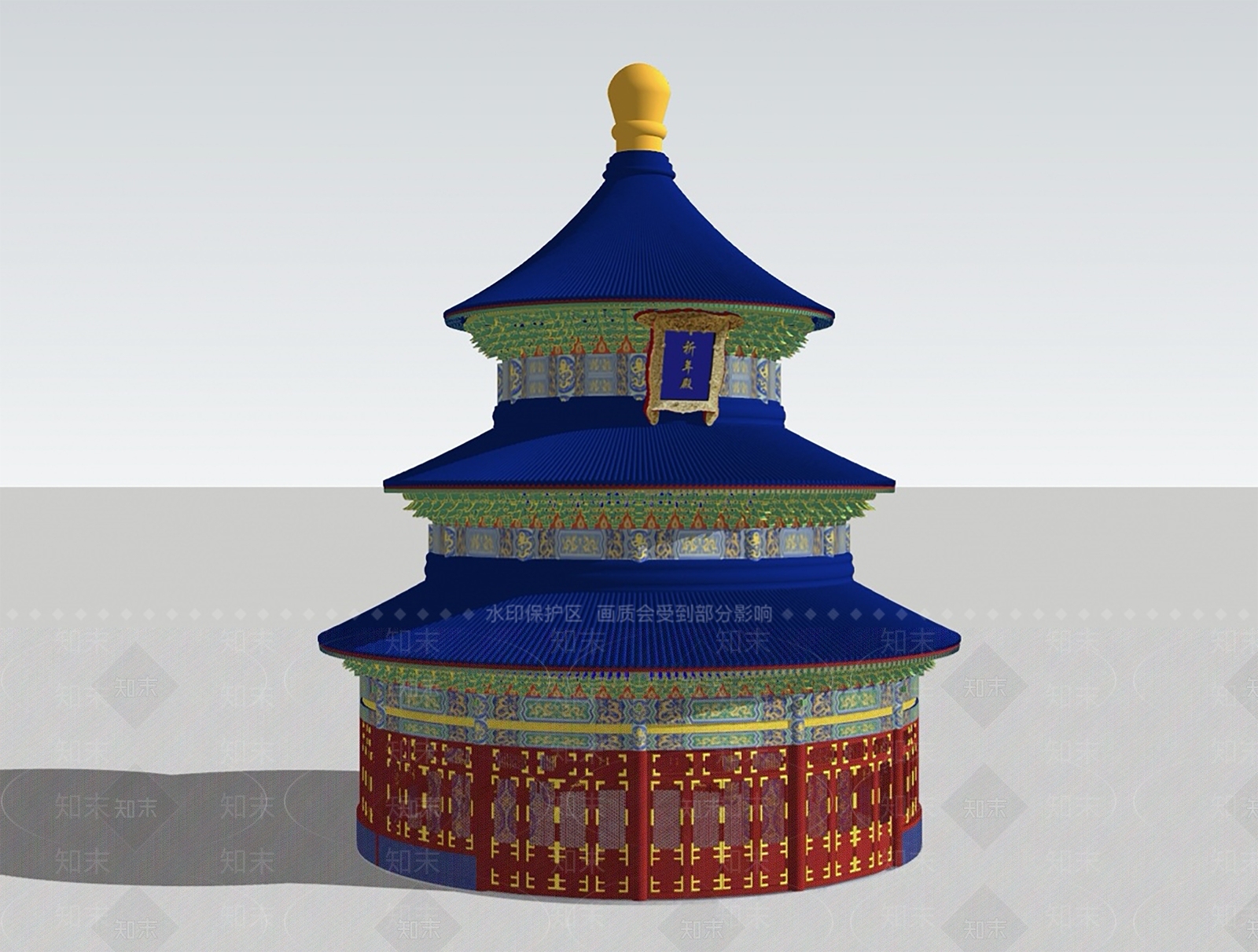 中式中古古建筑SU模型下载【ID:1194765612】