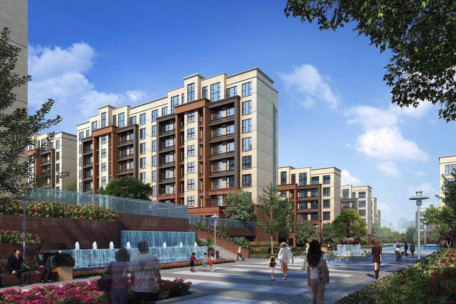 简欧风格多层住宅3D模型下载【ID:1194766706】