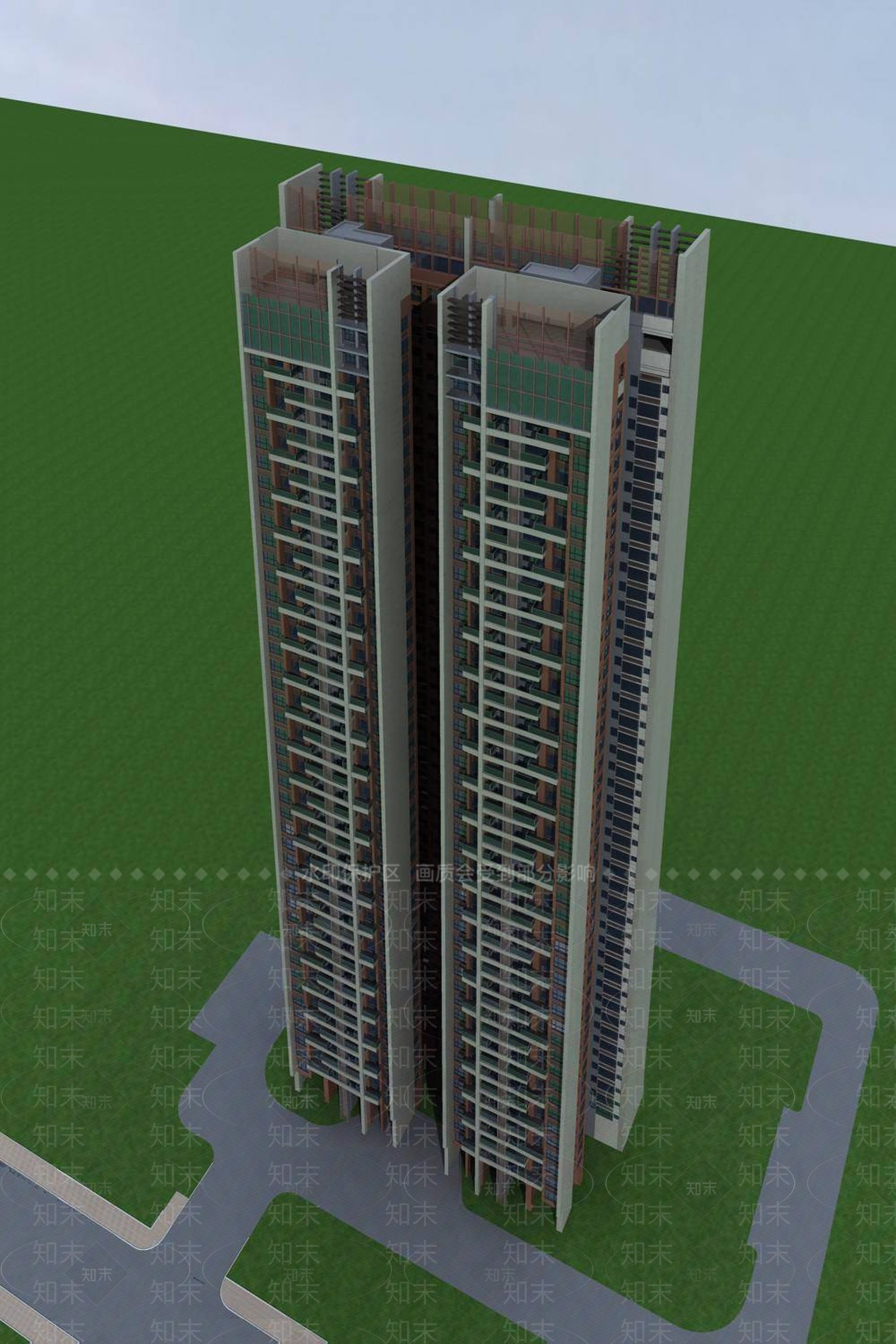 现代高层住宅3D模型下载【ID:1194769963】
