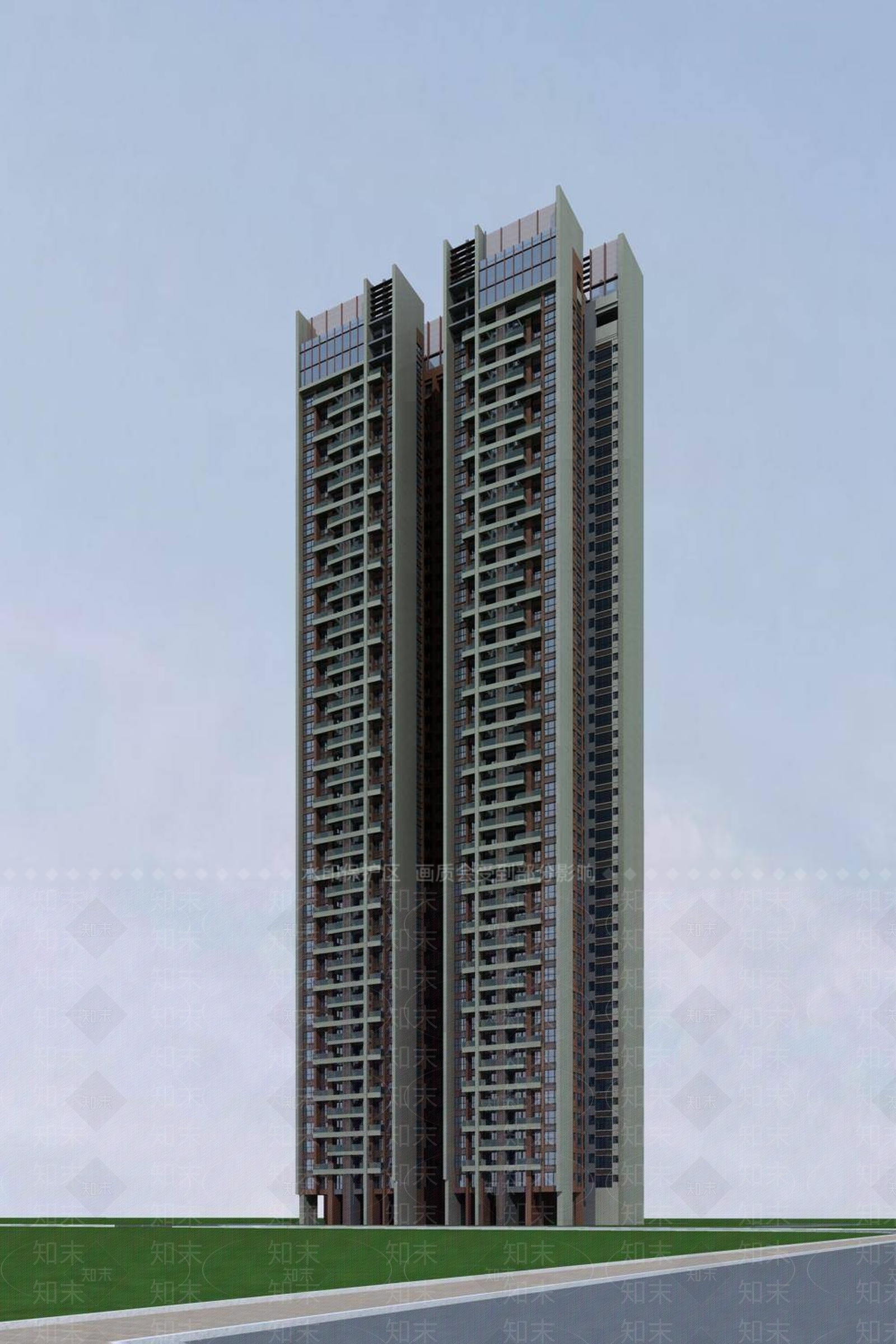 现代高层住宅3D模型下载【ID:1194769963】