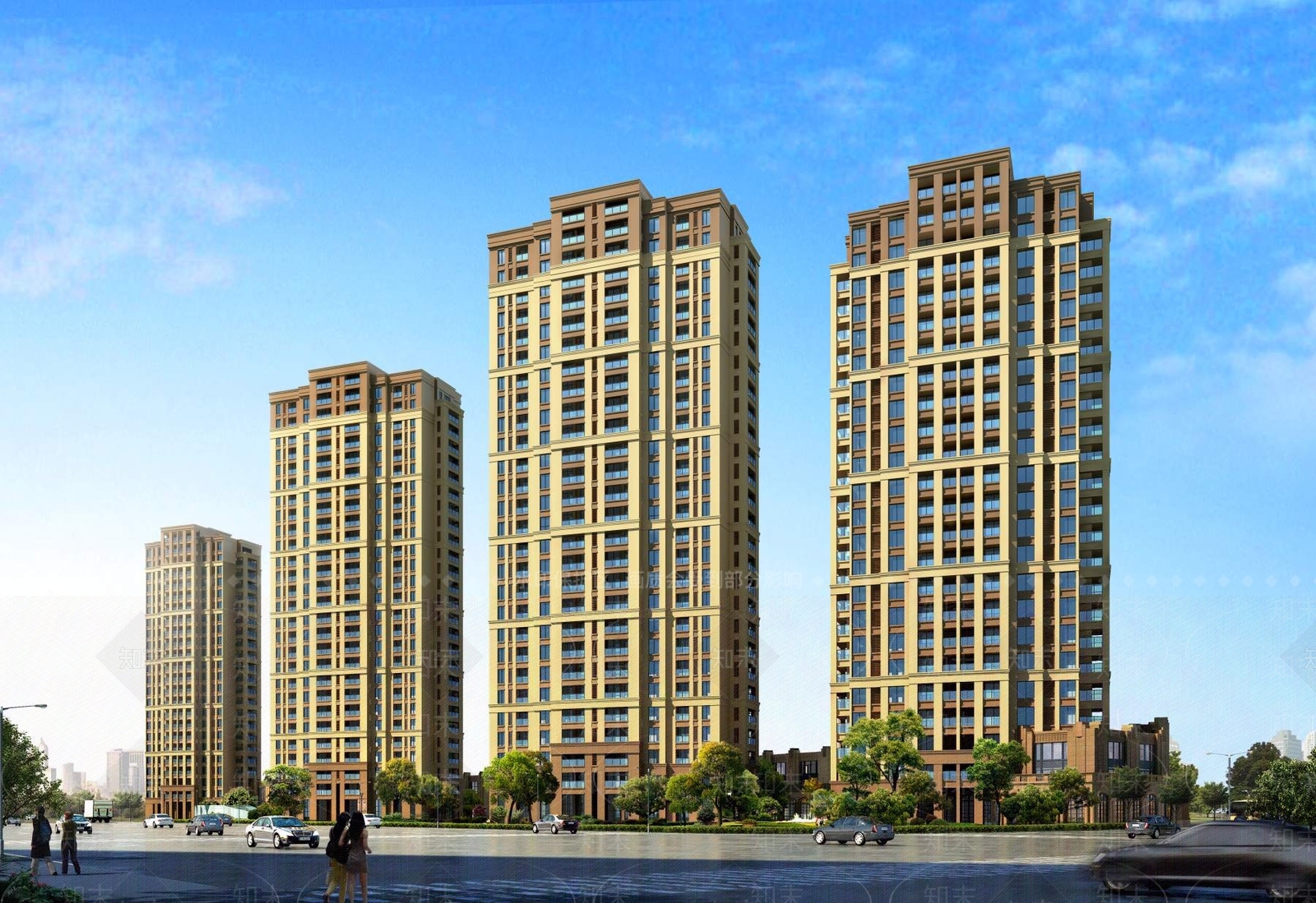欧式高层住宅3D模型下载【ID:1194770440】