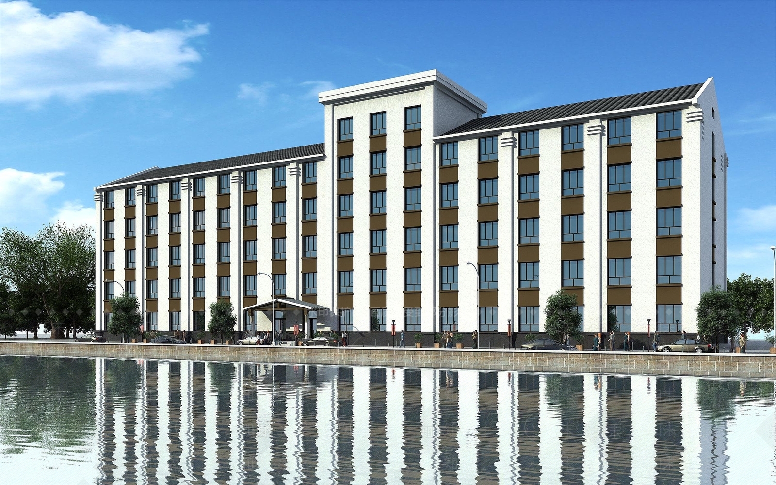 中式办公楼公寓3D模型下载【ID:1194773450】