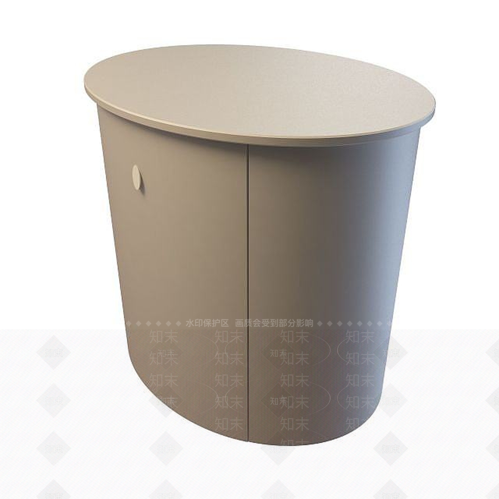 现代圆形边柜3D模型下载【ID:1194773774】