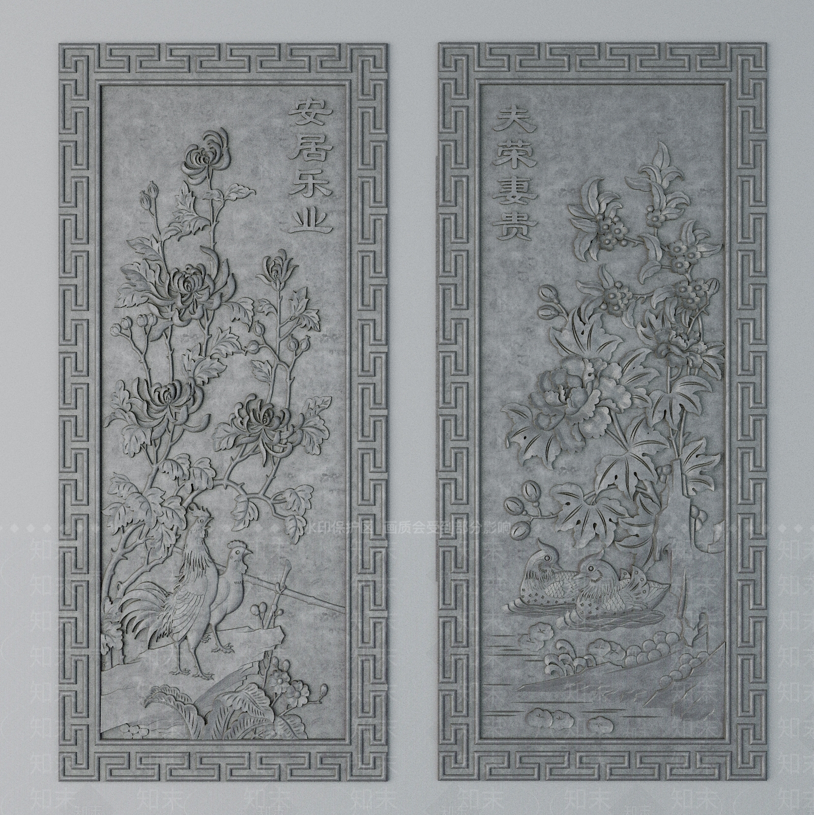 中式雕花3D模型下载【ID:1194774363】