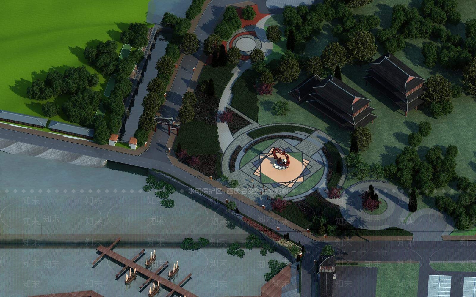中式公园3D模型下载【ID:1194774480】