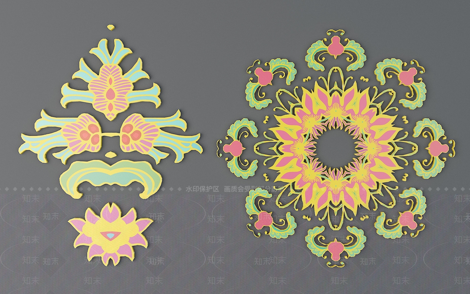 新中式中式雕花3D模型下载【ID:1194774536】
