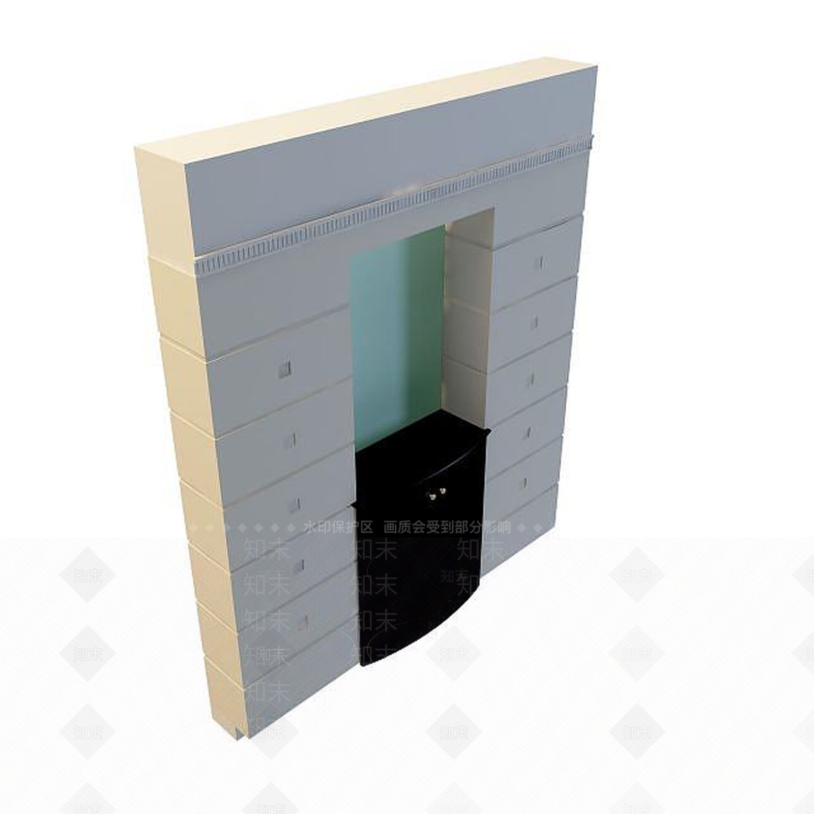 现代简约鞋柜3D模型下载【ID:1194775244】