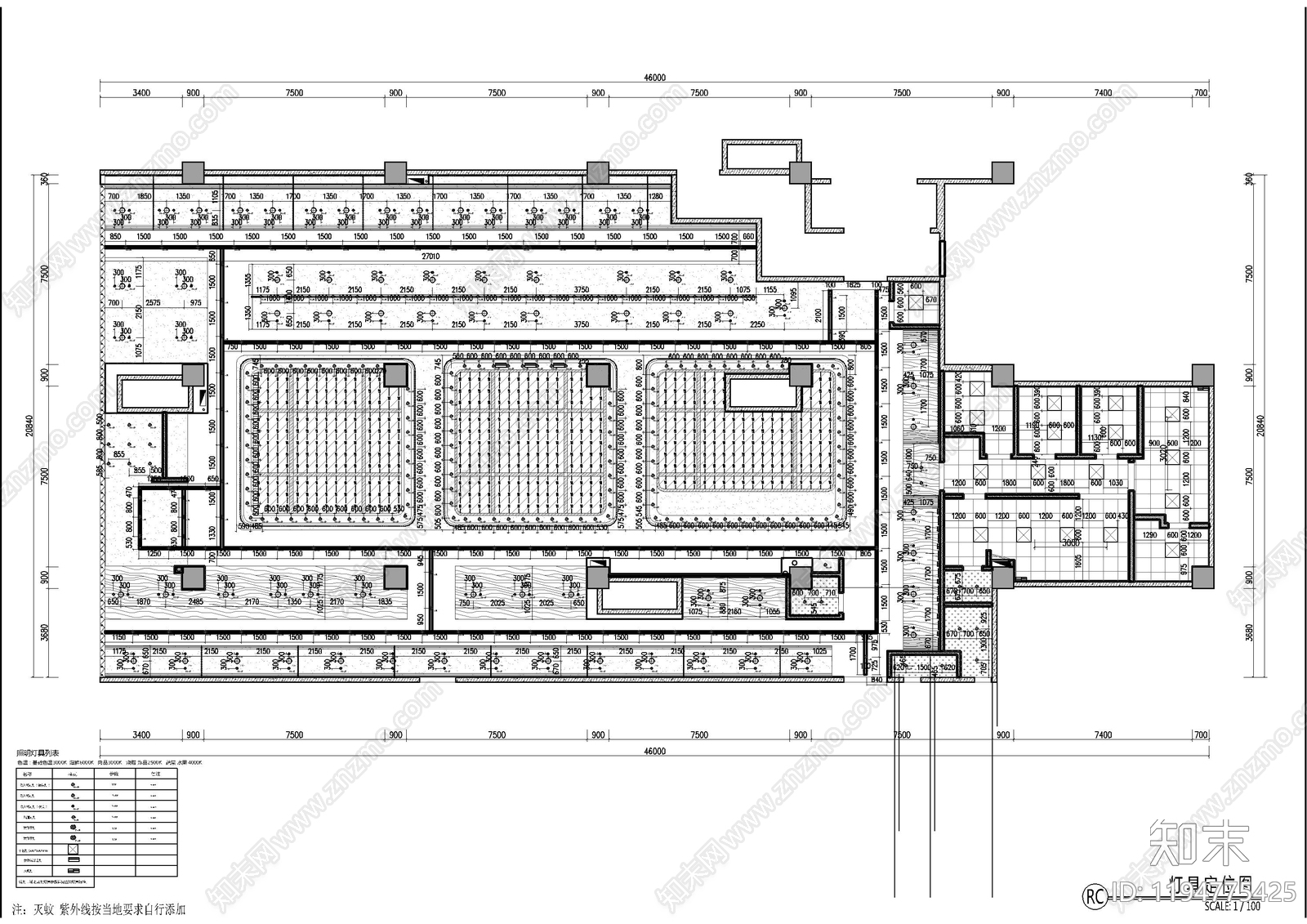 现代自助餐厅cad施工图下载【ID:1194775425】