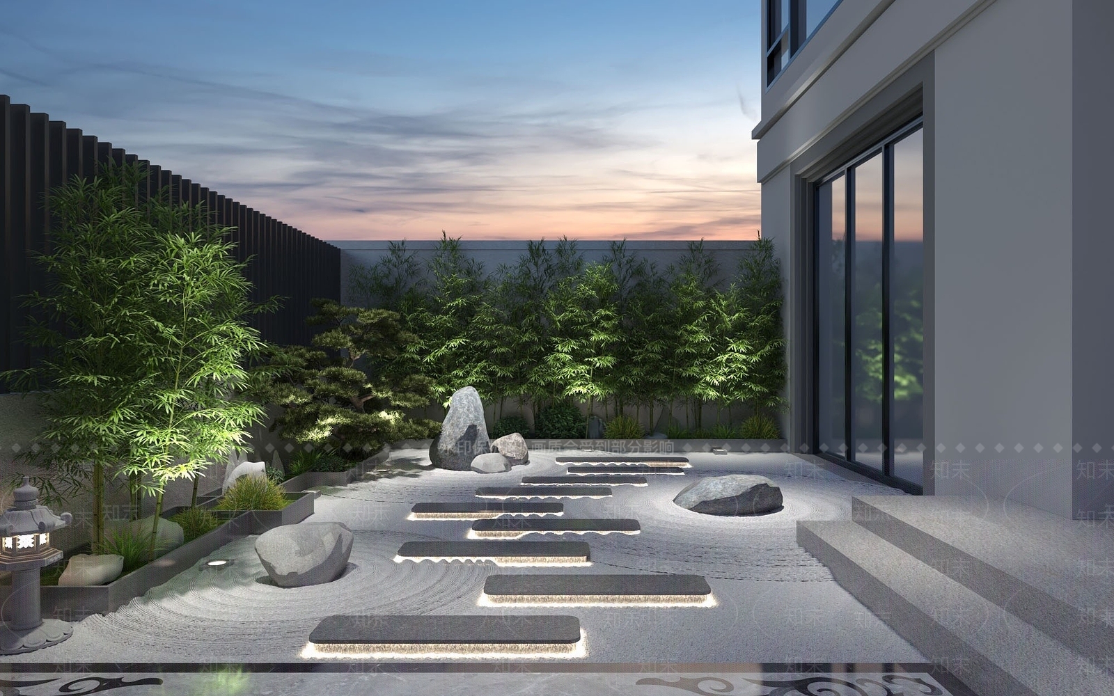 新中式别墅庭院3D模型下载【ID:1194776100】