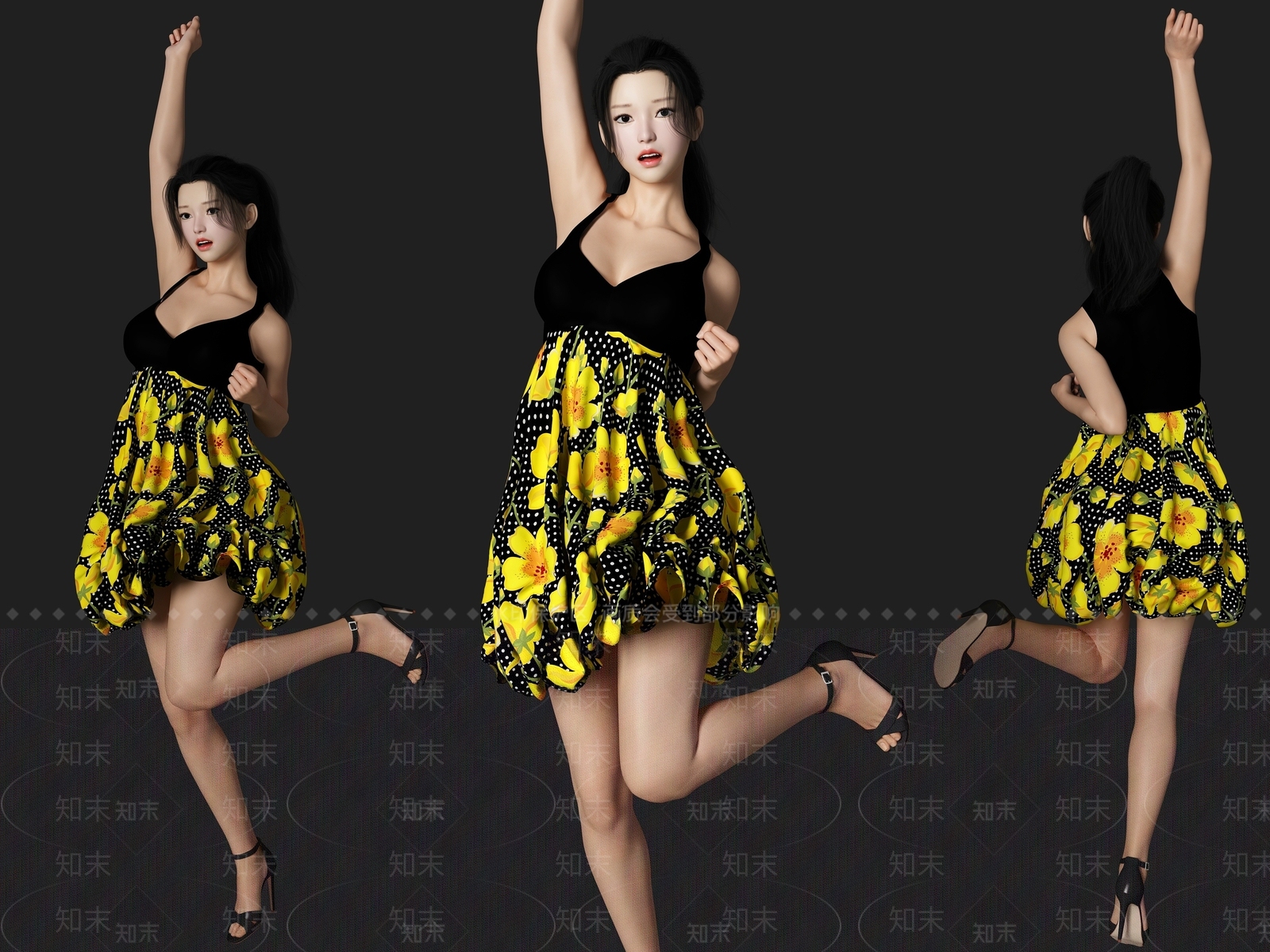 现代美女人物3D模型下载【ID:1194776259】