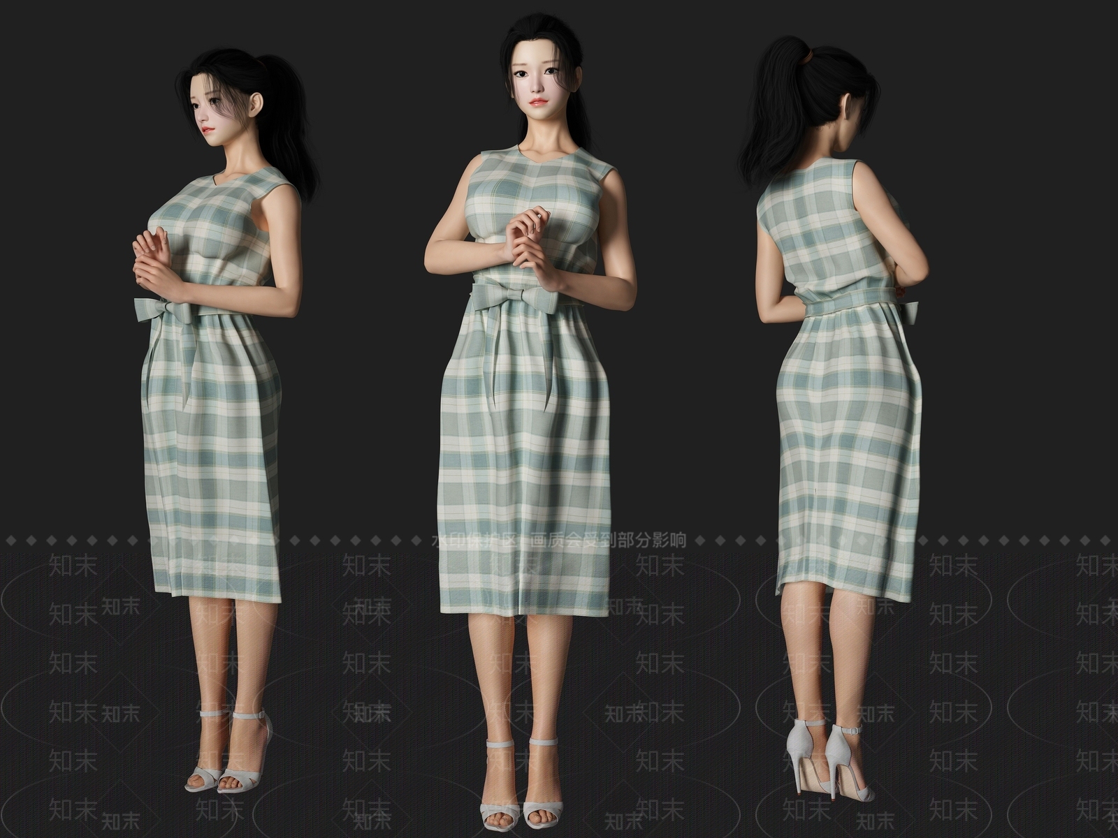 现代美女人物3D模型下载【ID:1194776337】
