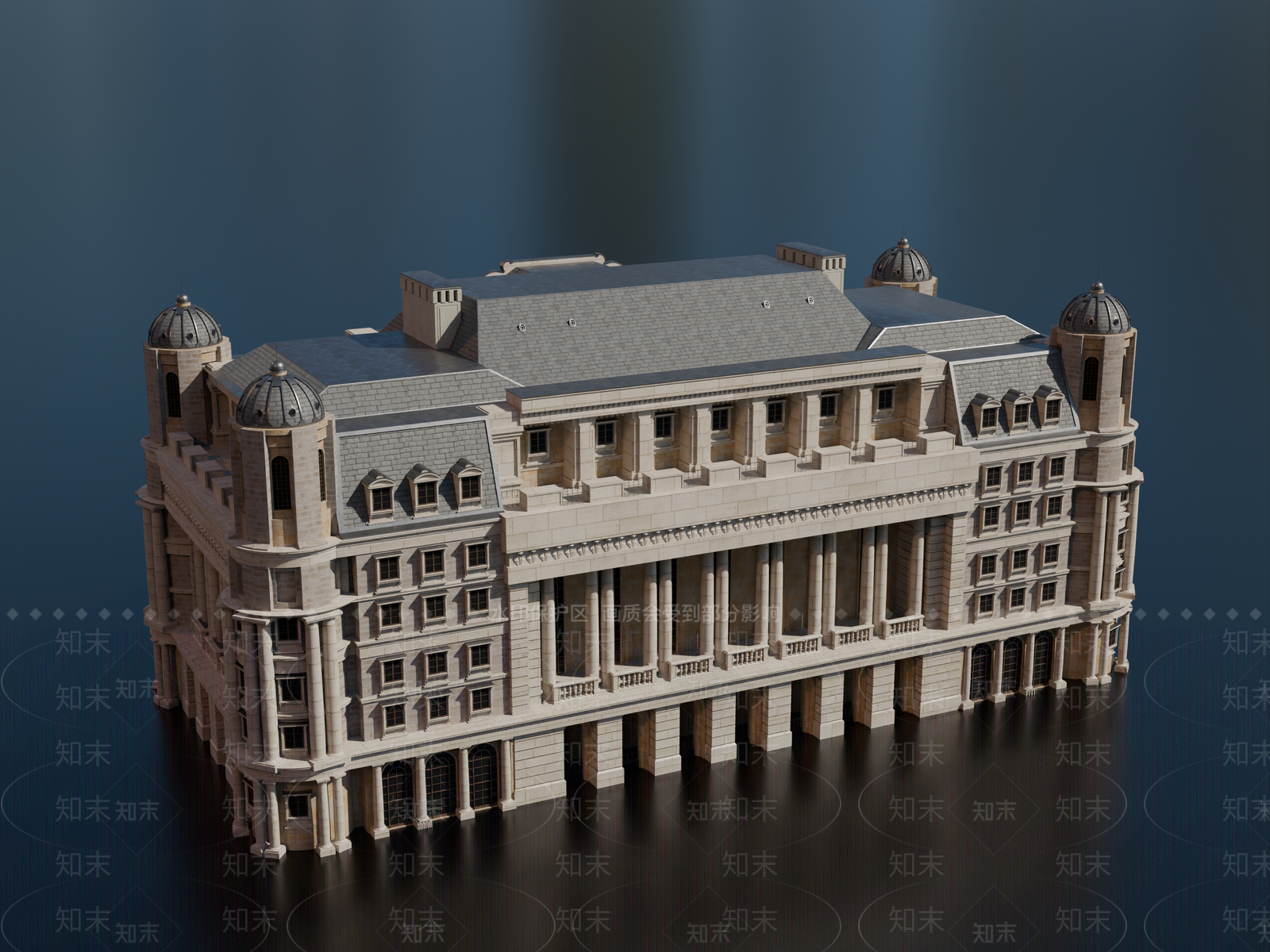 美式欧式风格建筑SU模型下载【ID:1194777195】