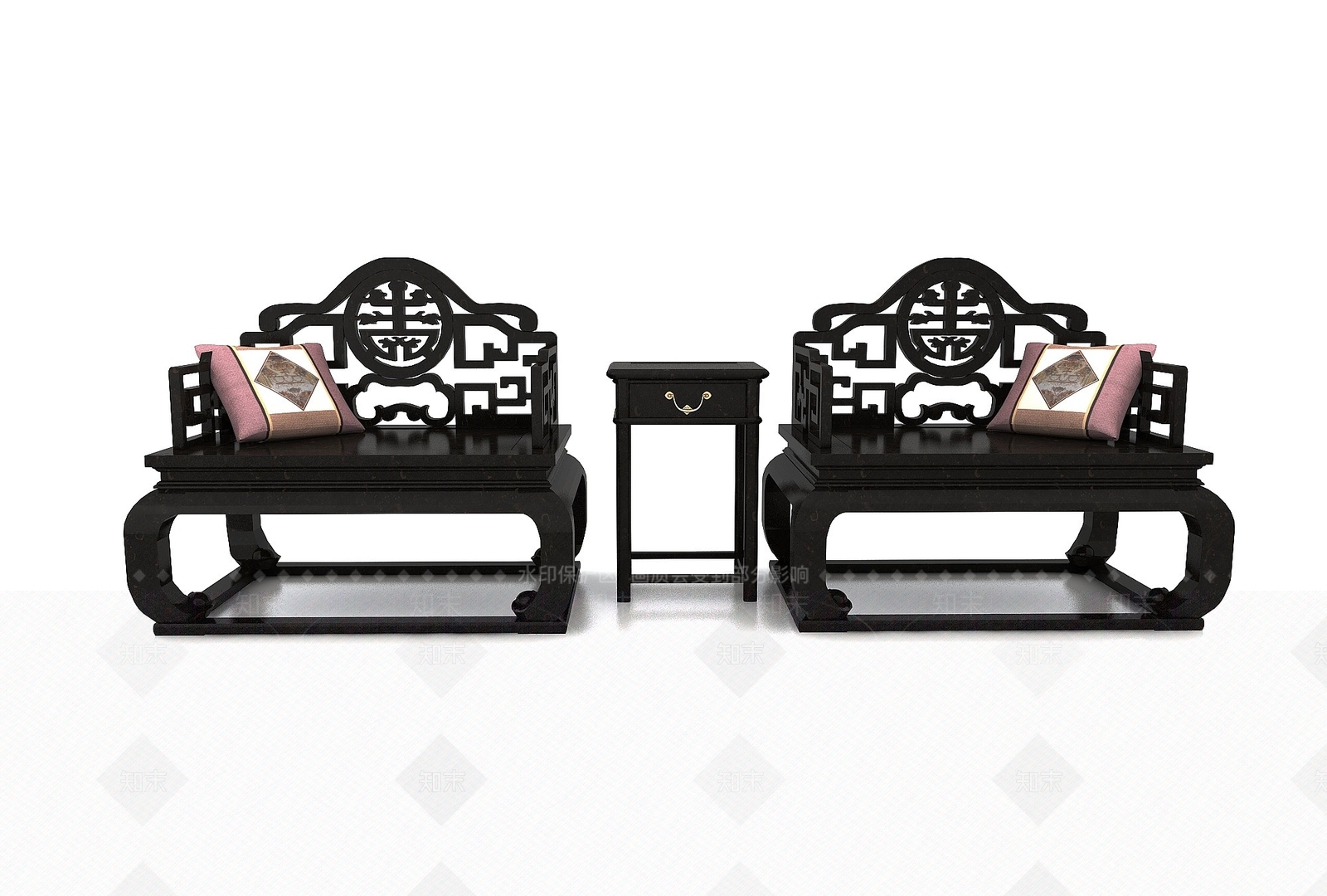 中式古典座椅3D模型下载【ID:1194777053】