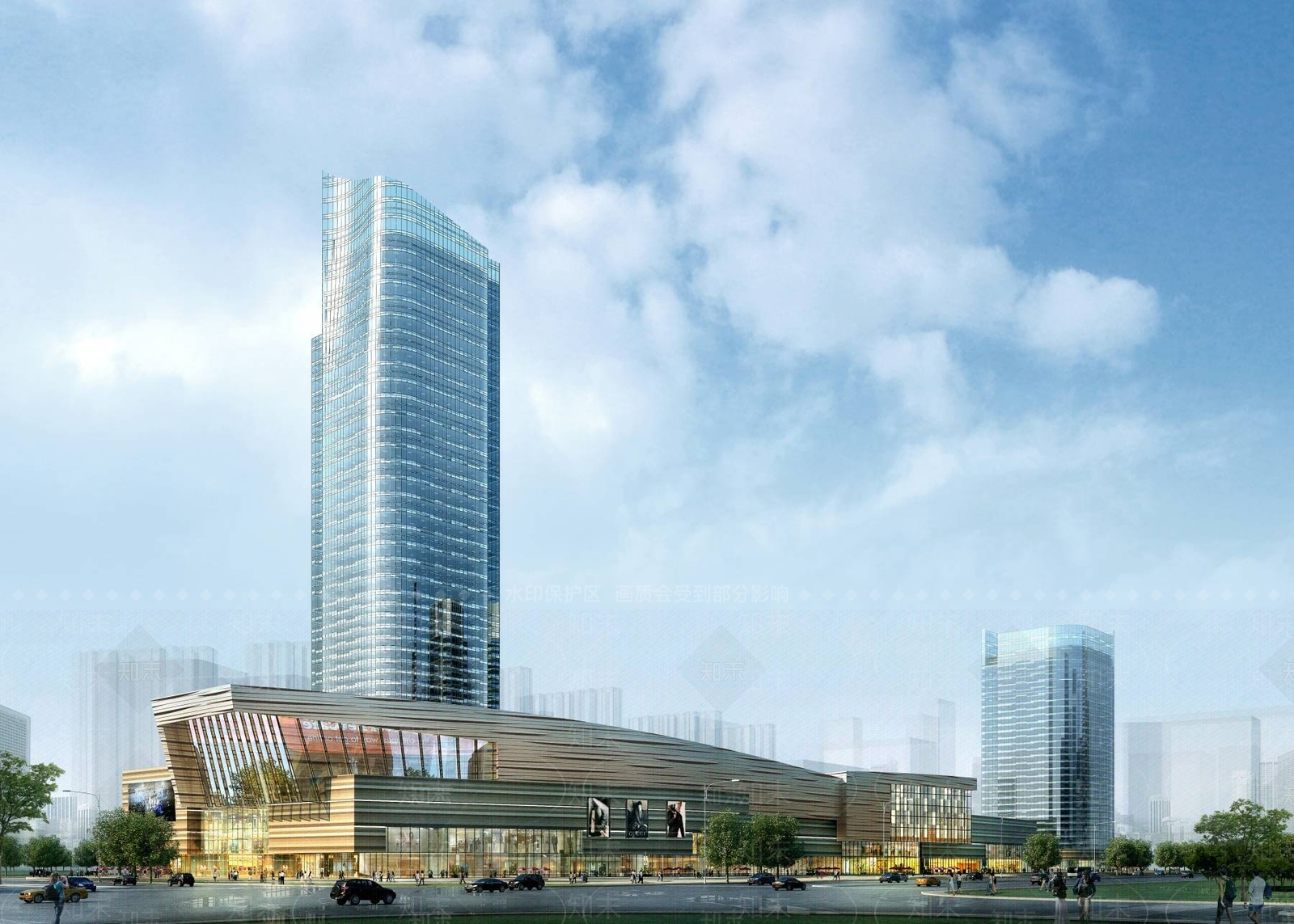 现代商场外观3D模型下载【ID:1194777361】