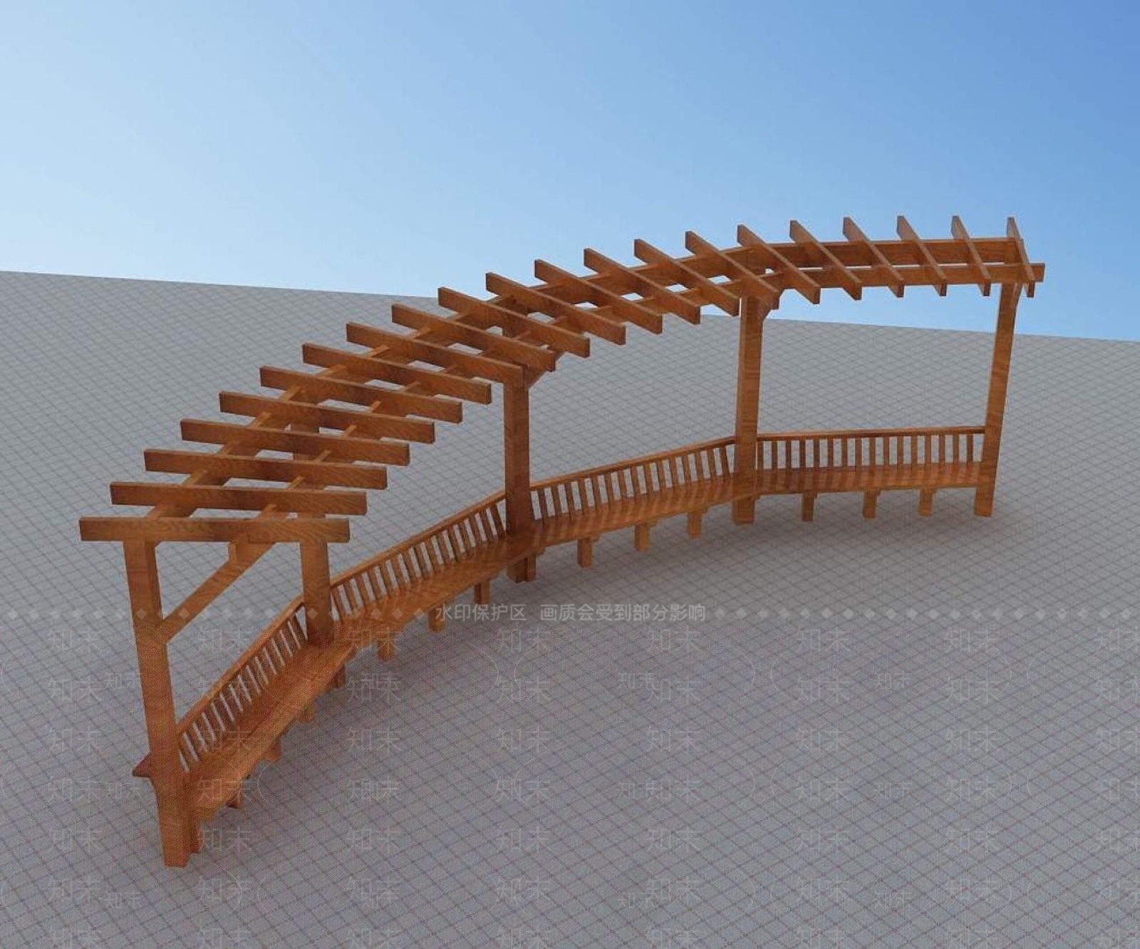 现代廊架3D模型下载【ID:1194777661】