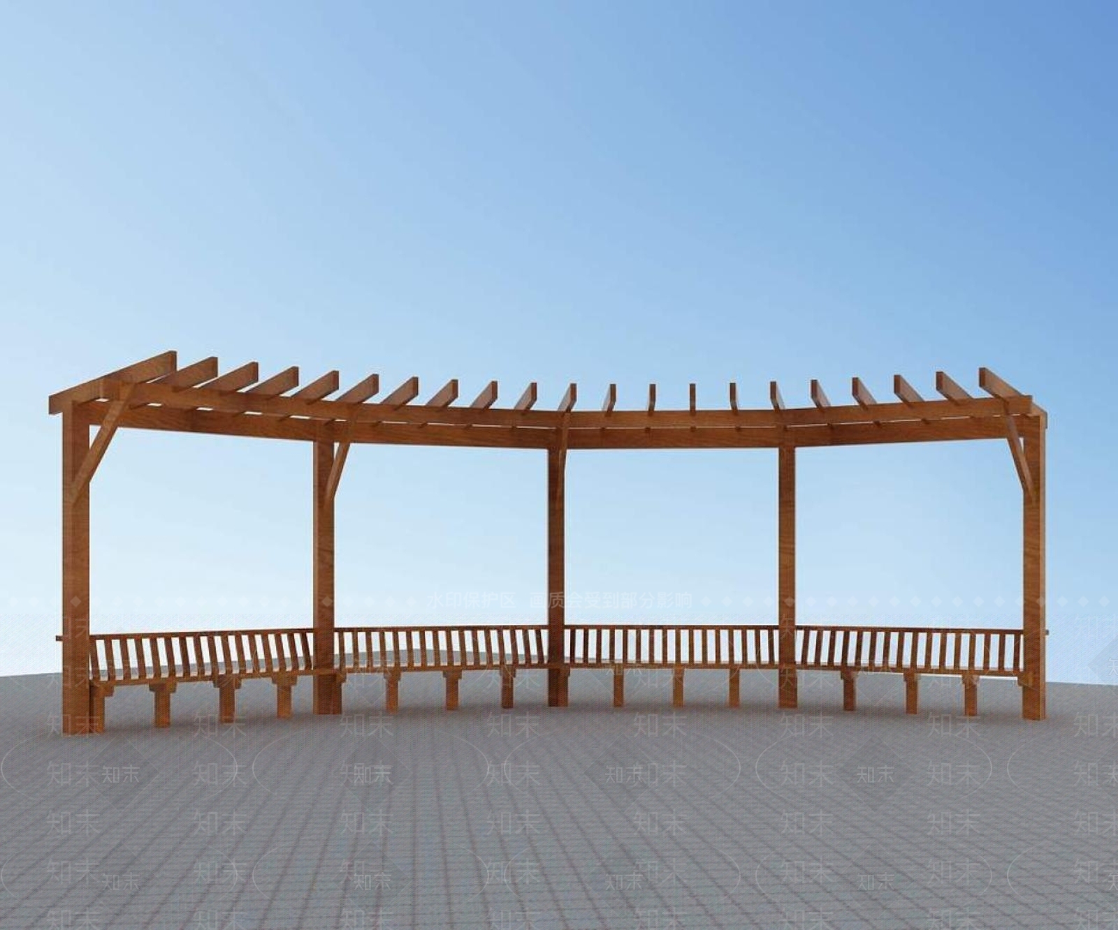 现代廊架3D模型下载【ID:1194777661】