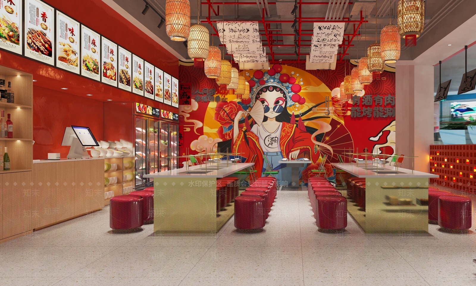 现代工业火锅店3D模型下载【ID:1194777639】