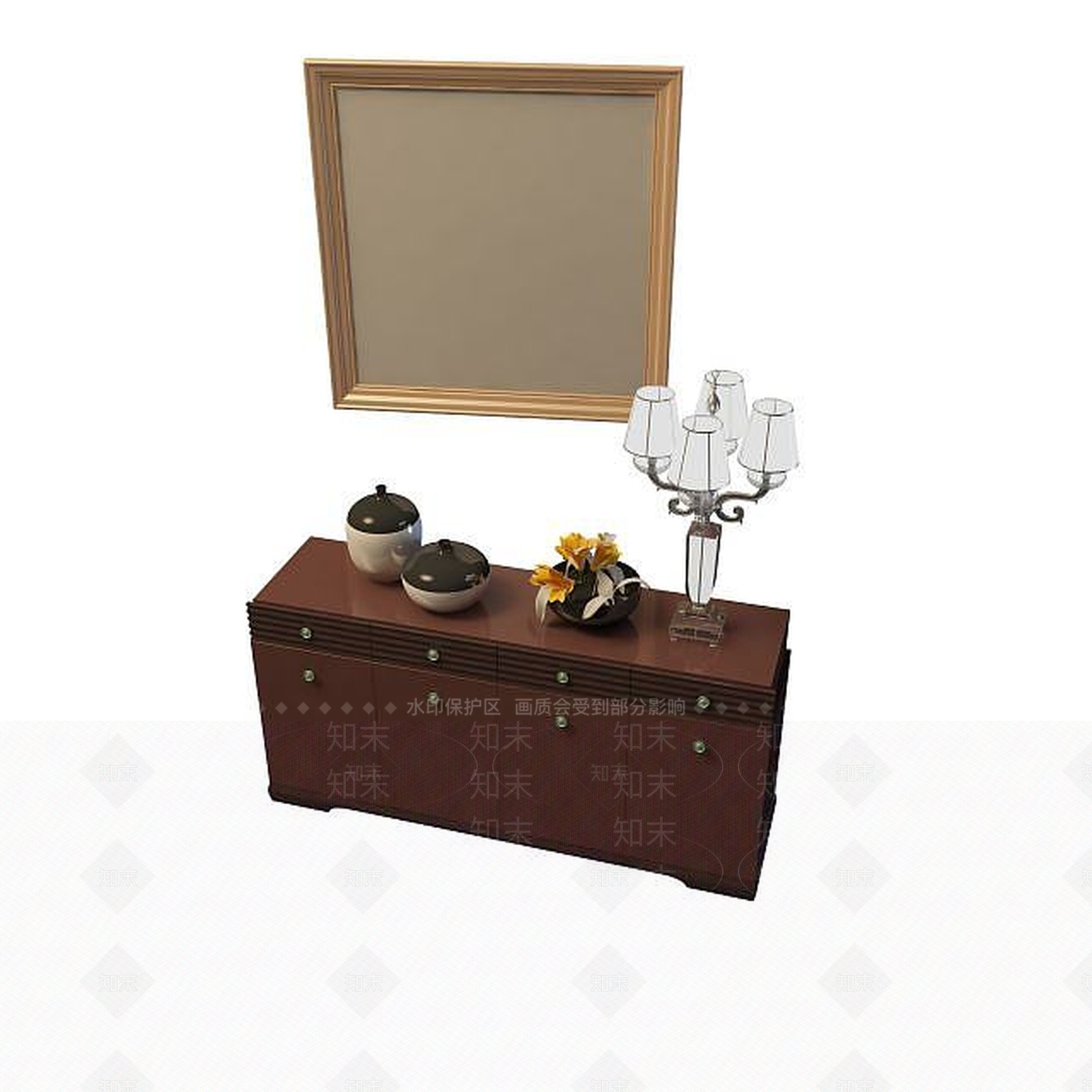 现代客厅边柜3D模型下载【ID:1194777628】