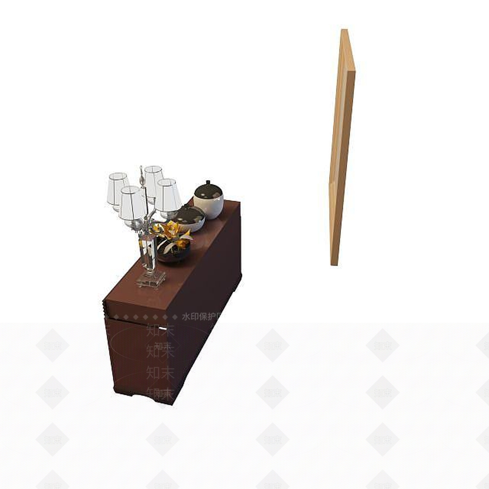 现代客厅边柜3D模型下载【ID:1194777628】