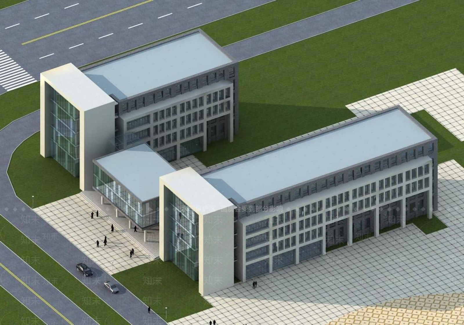 现代学校外观3D模型下载【ID:1194778062】