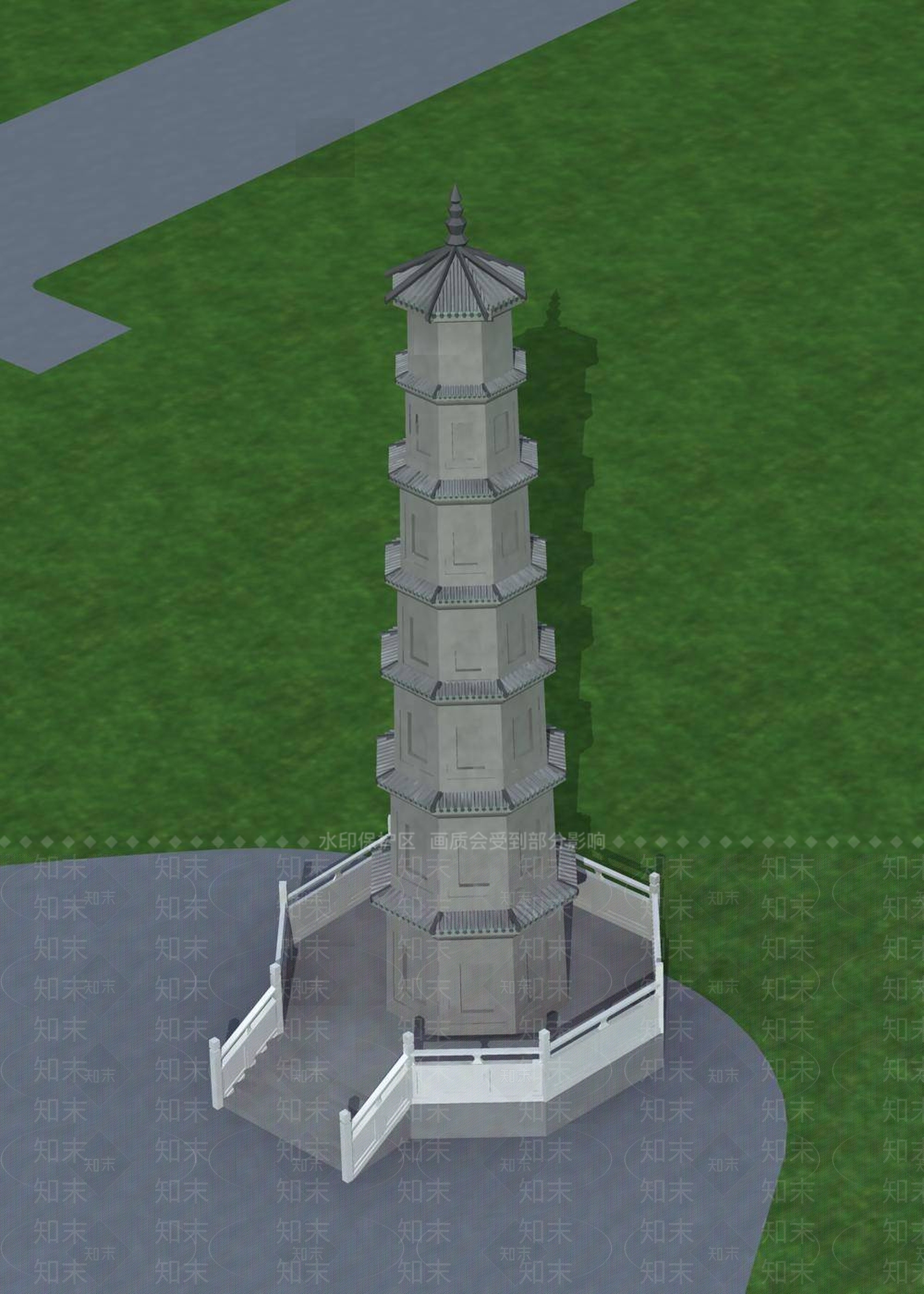 中式艺术风格建筑3D模型下载【ID:1194779265】