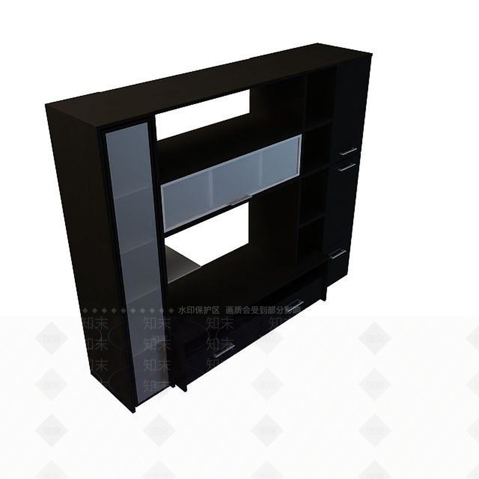 现代客厅电视柜3D模型下载【ID:1194779244】