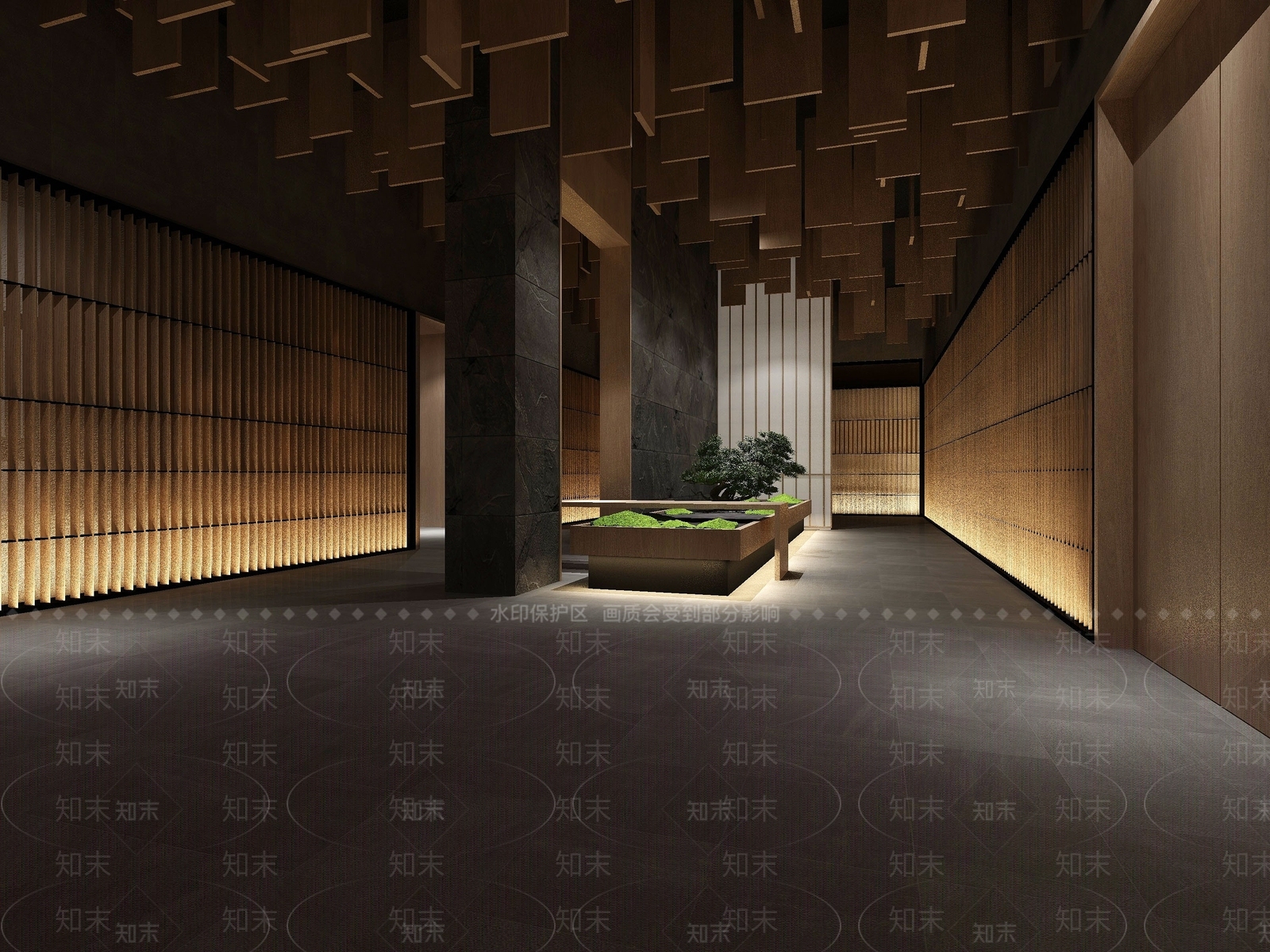 日式会所前厅3D模型下载【ID:1194779326】