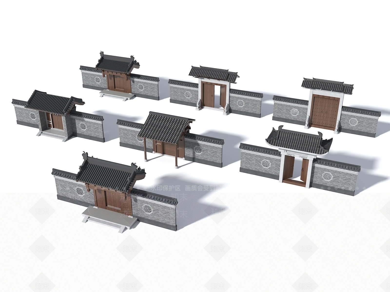 中式古建3D模型下载【ID:1194779428】