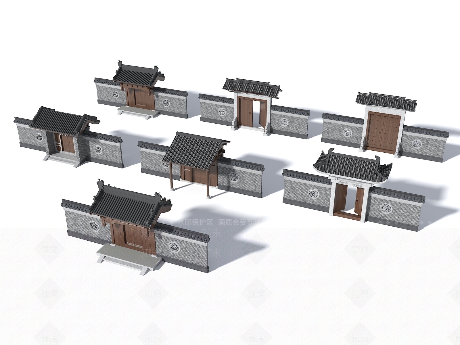 中式古建筑SU模型下载【ID:1194779520】
