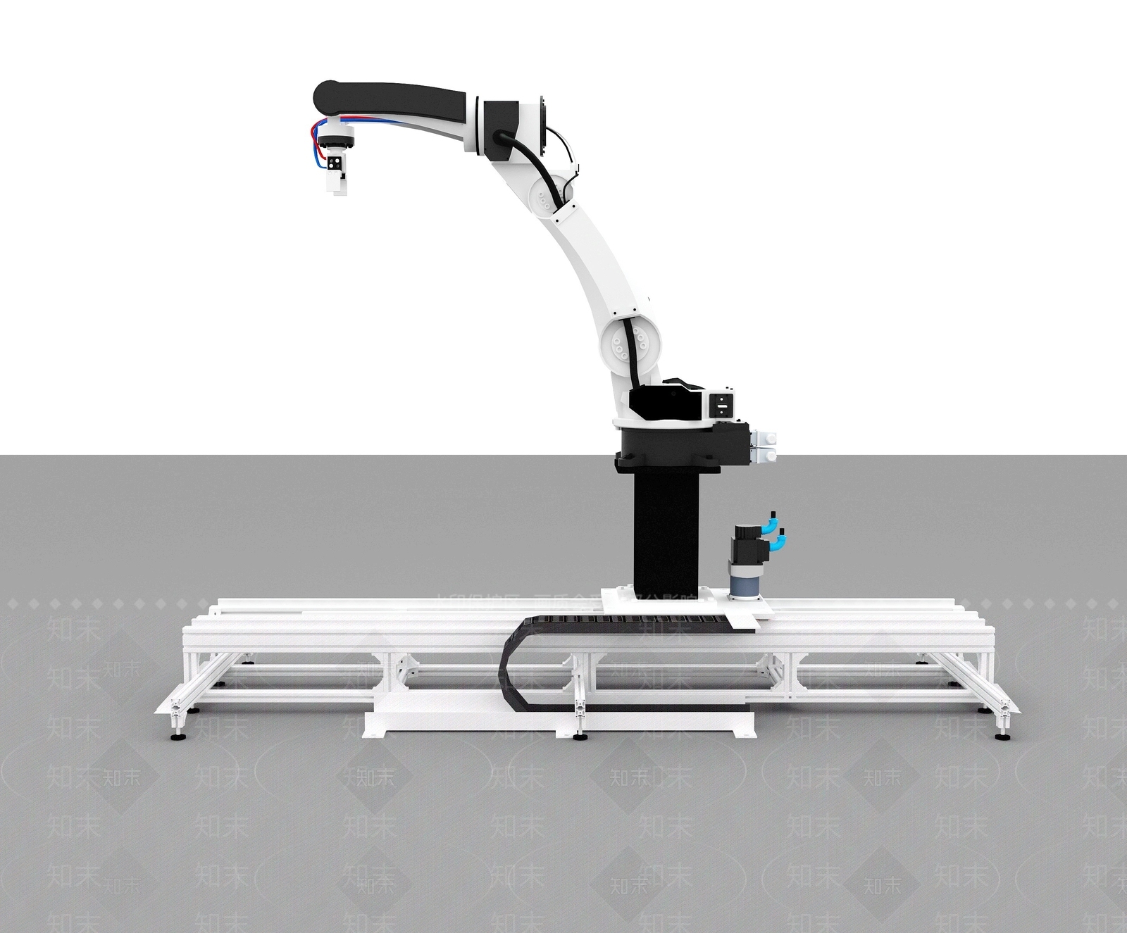 现代带轨道自动化机械手臂3D模型下载【ID:1194780919】