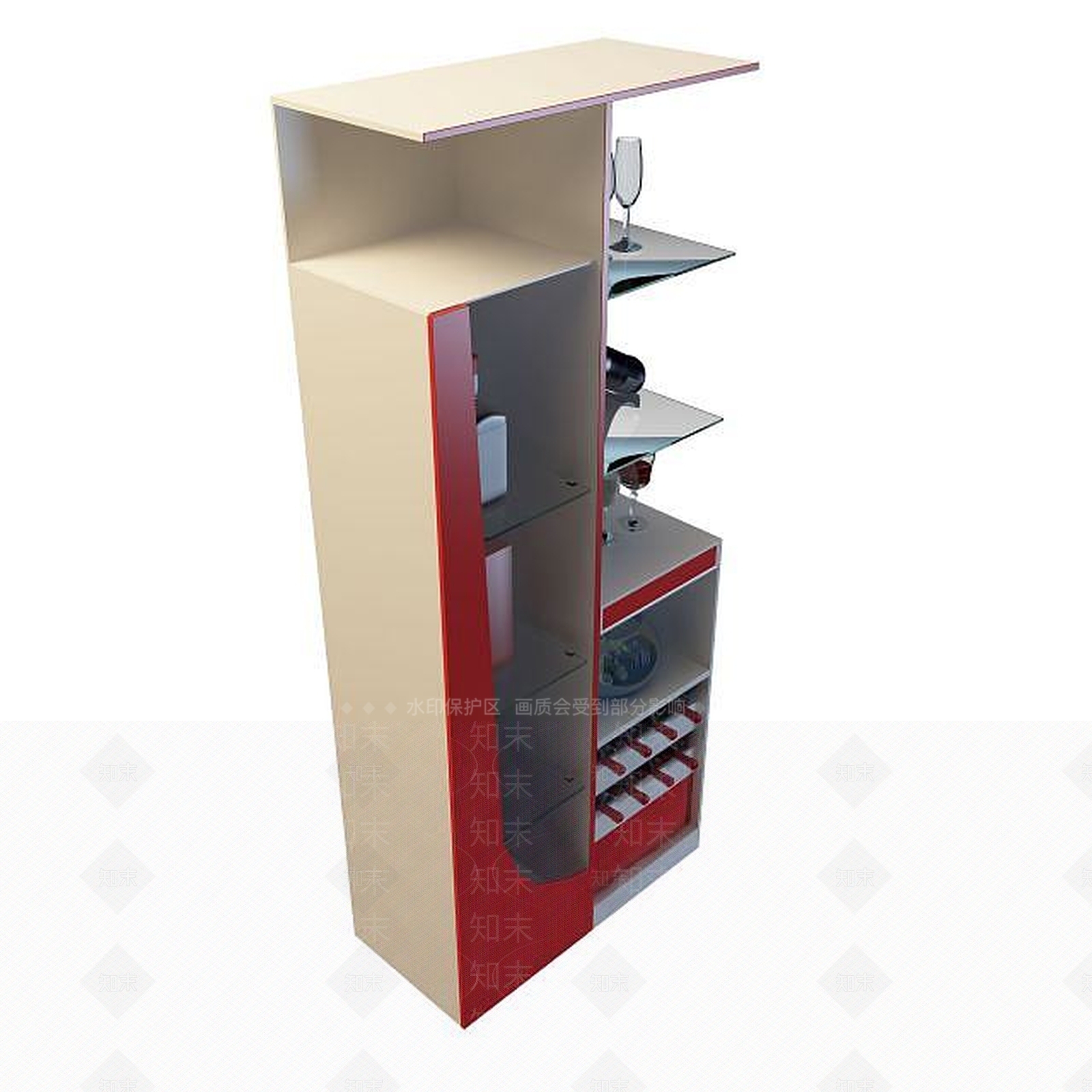 现代酒柜3D模型下载【ID:1194781520】