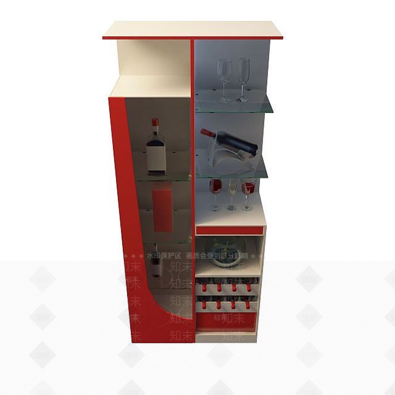 现代酒柜3D模型下载【ID:1194781520】