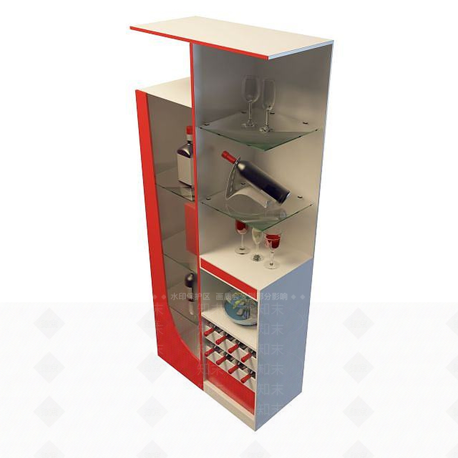现代酒柜3D模型下载【ID:1194781520】