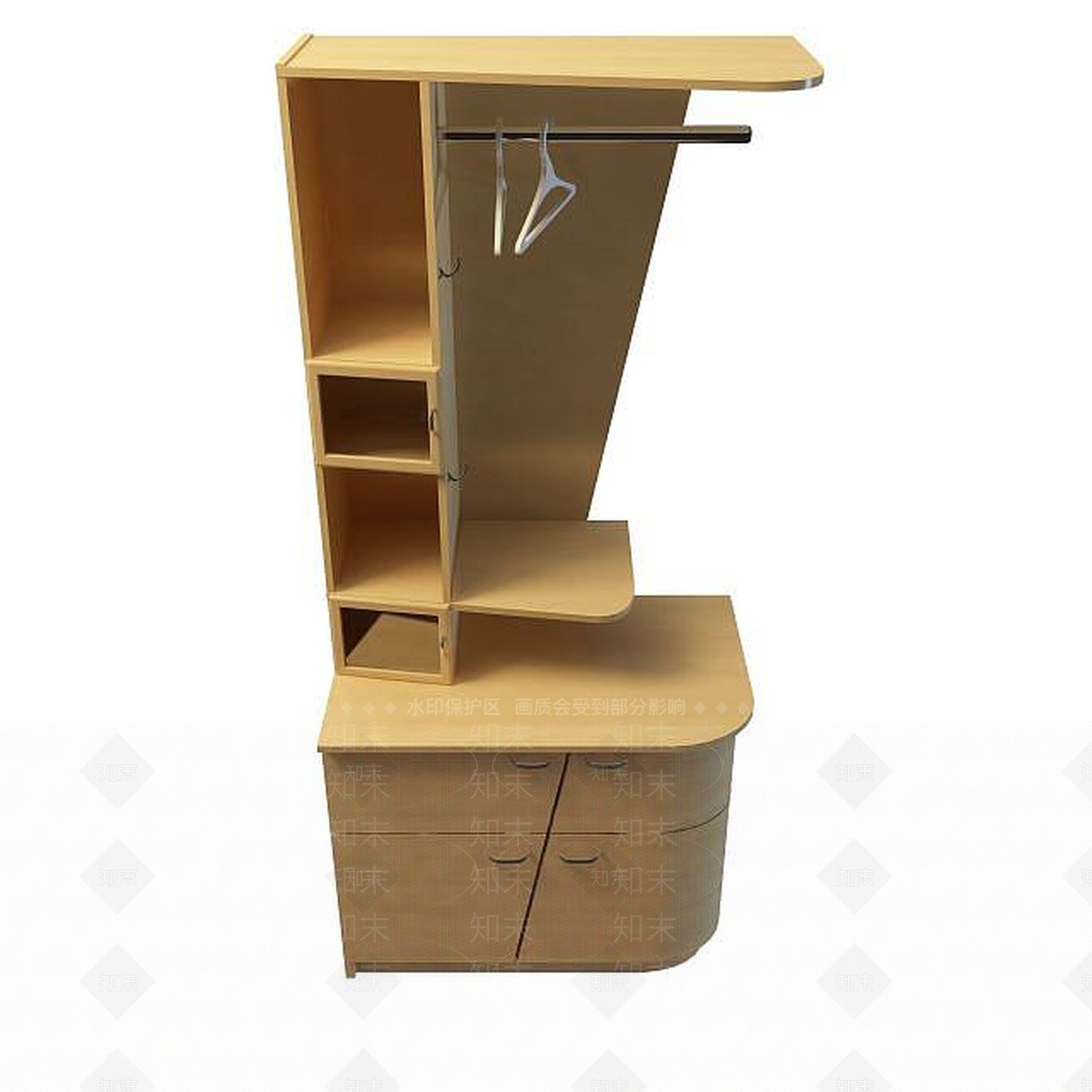 现代简约鞋柜3D模型下载【ID:1194782423】