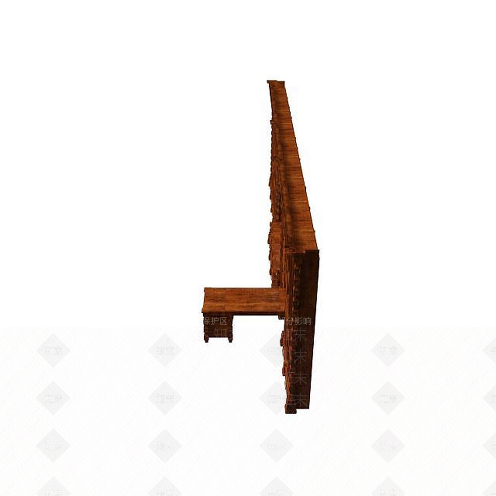 中式客厅书柜3D模型下载【ID:1194782692】