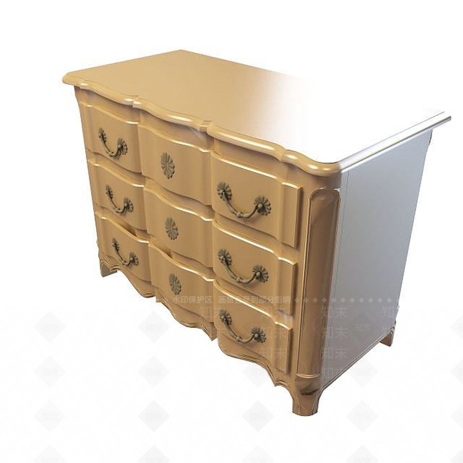 现代豪华边柜3D模型下载【ID:1194784083】