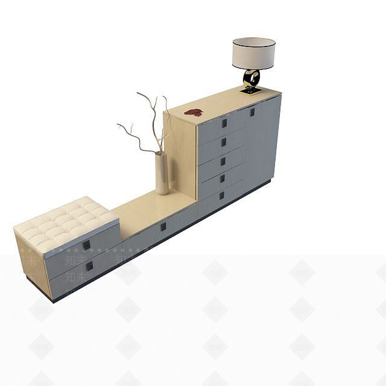 现代边柜3D模型下载【ID:1194784098】