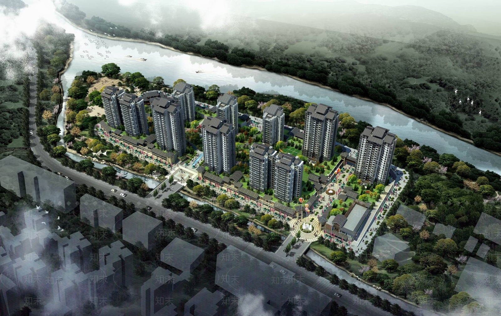 中式高层住宅3D模型下载【ID:1194784680】