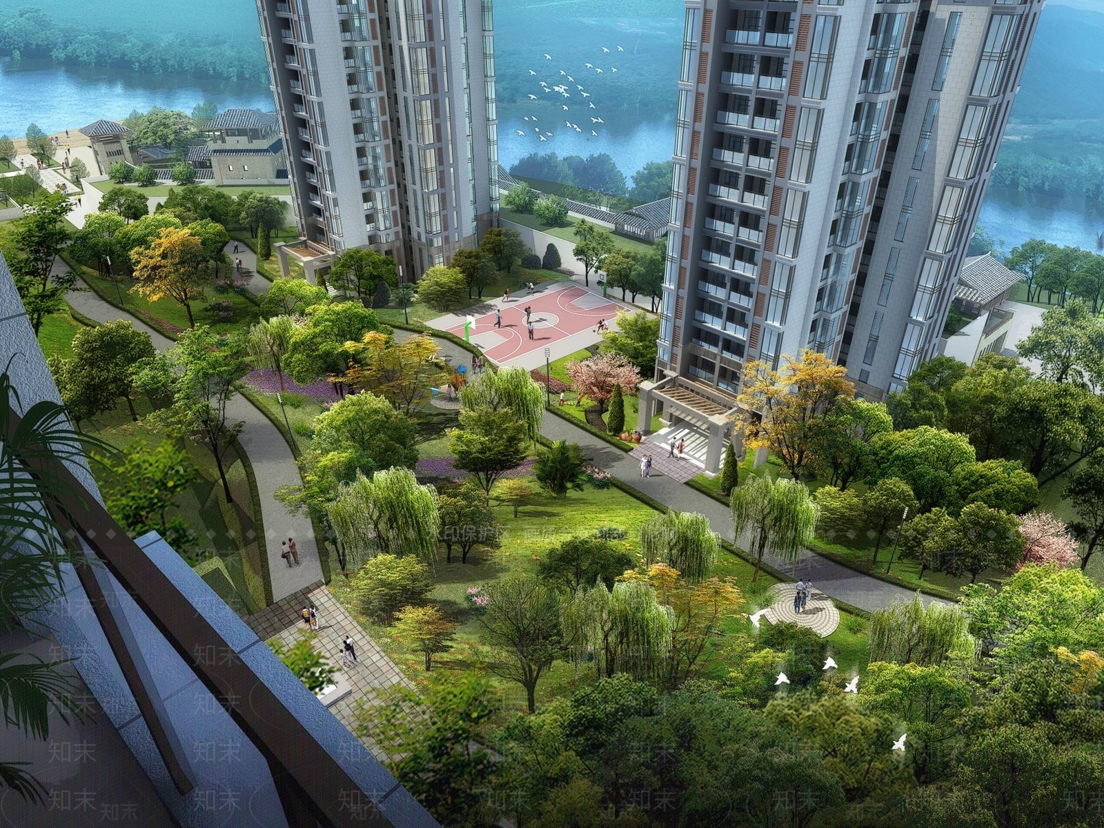 中式高层住宅3D模型下载【ID:1194784680】