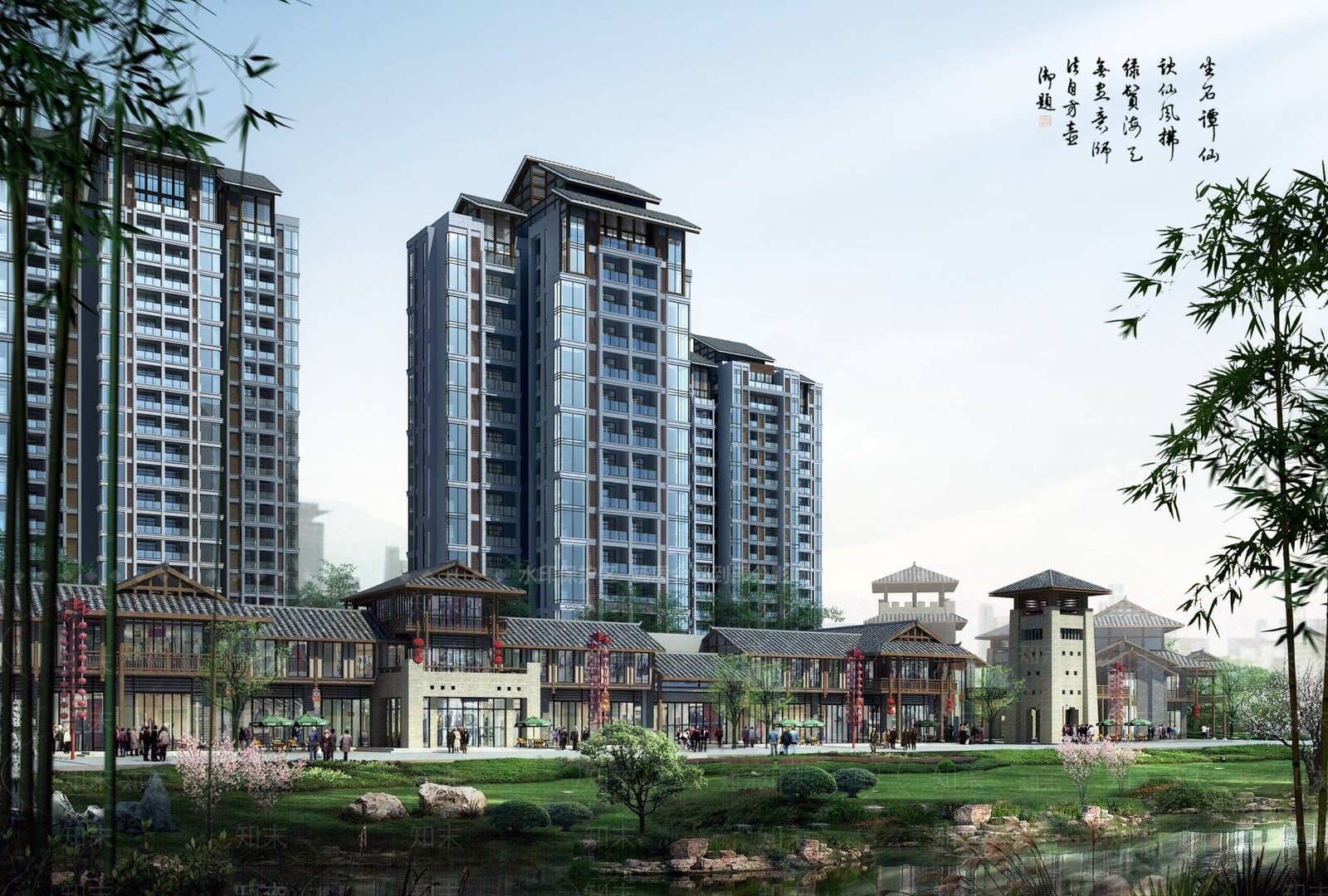 中式高层住宅3D模型下载【ID:1194784680】