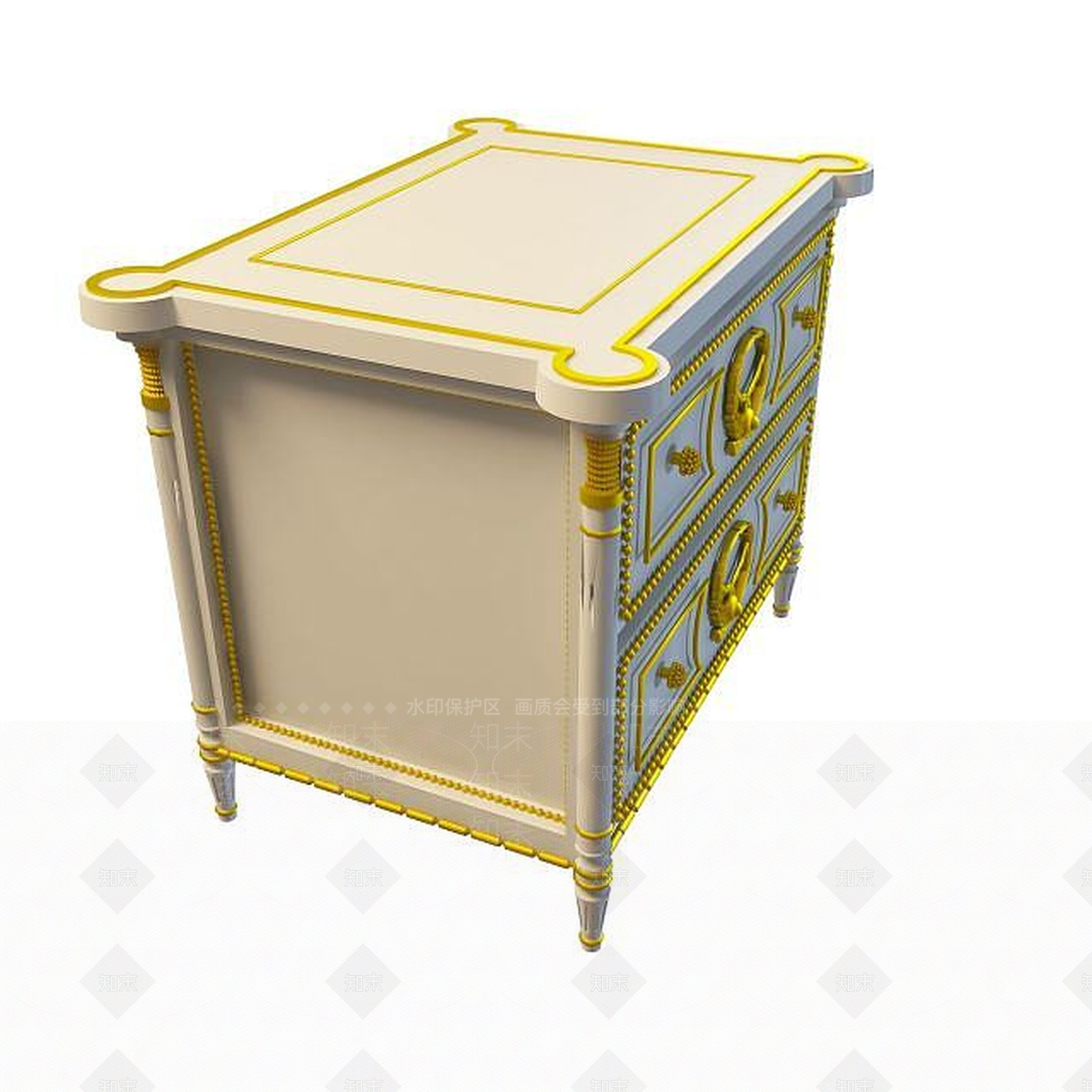 现代精美边柜3D模型下载【ID:1194784641】