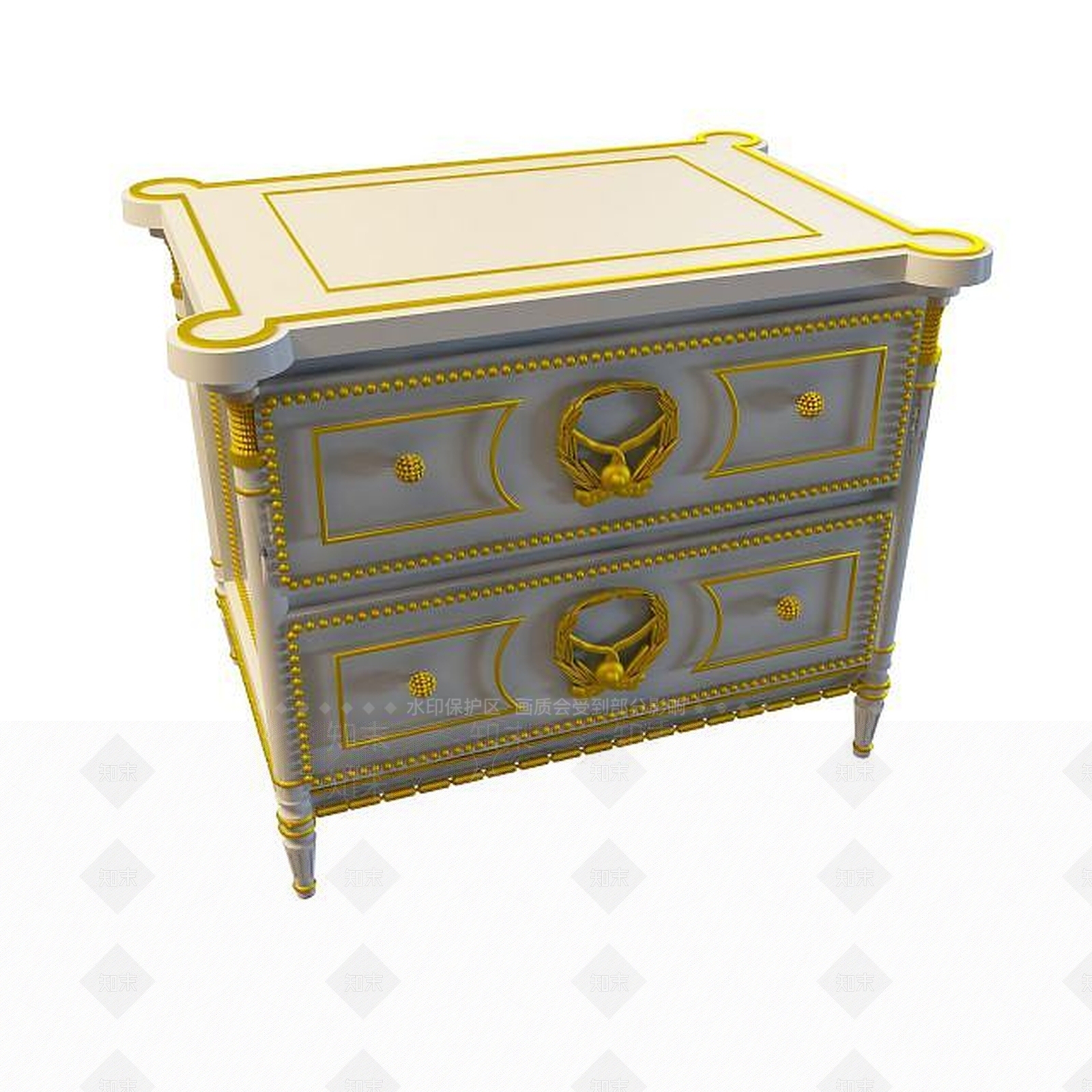 现代精美边柜3D模型下载【ID:1194784641】