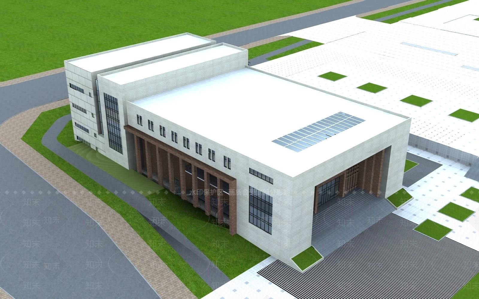 现代学校外观3D模型下载【ID:1194785206】