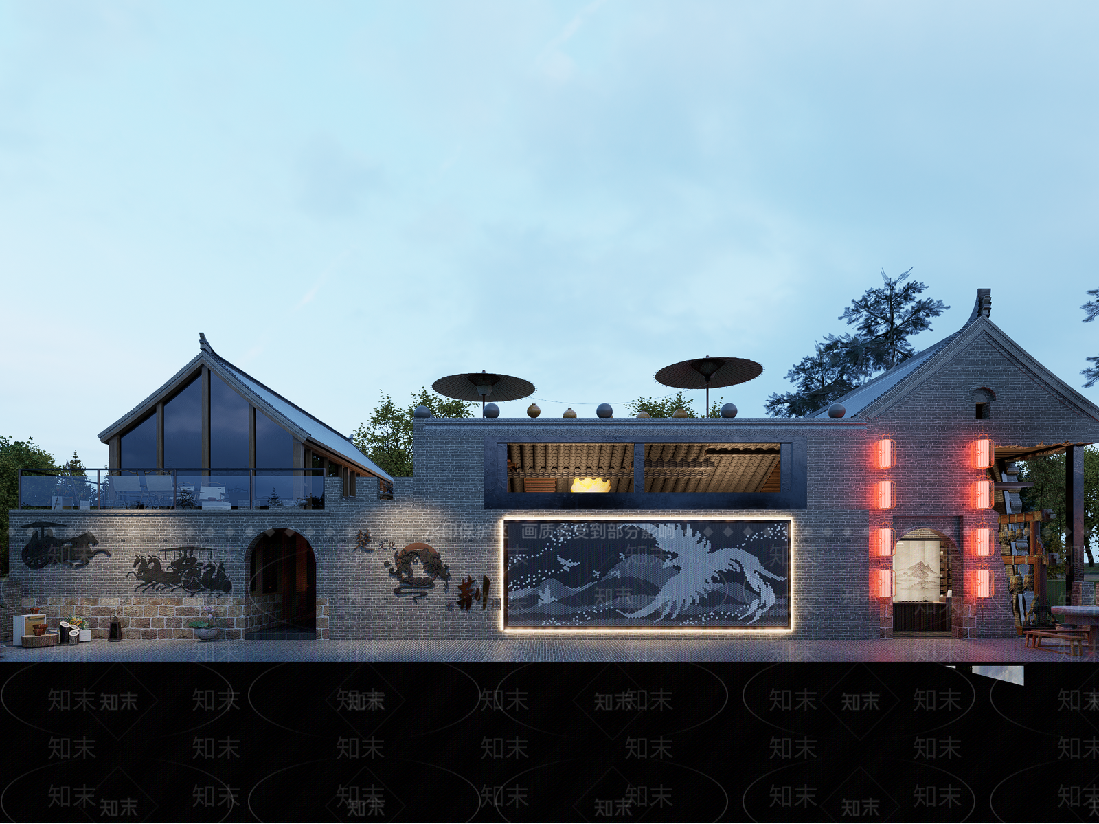 中式古建筑SU模型下载【ID:1194786532】
