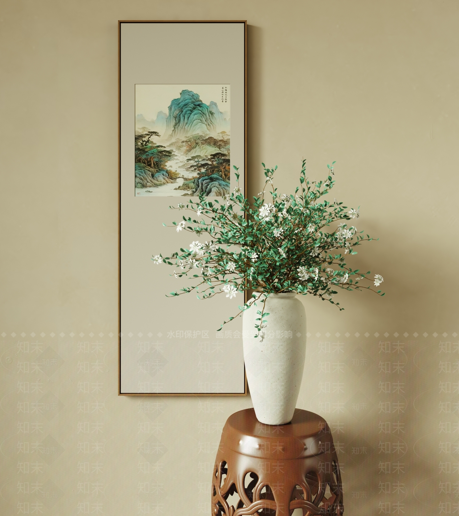 新中式花艺3D模型下载【ID:1194786720】