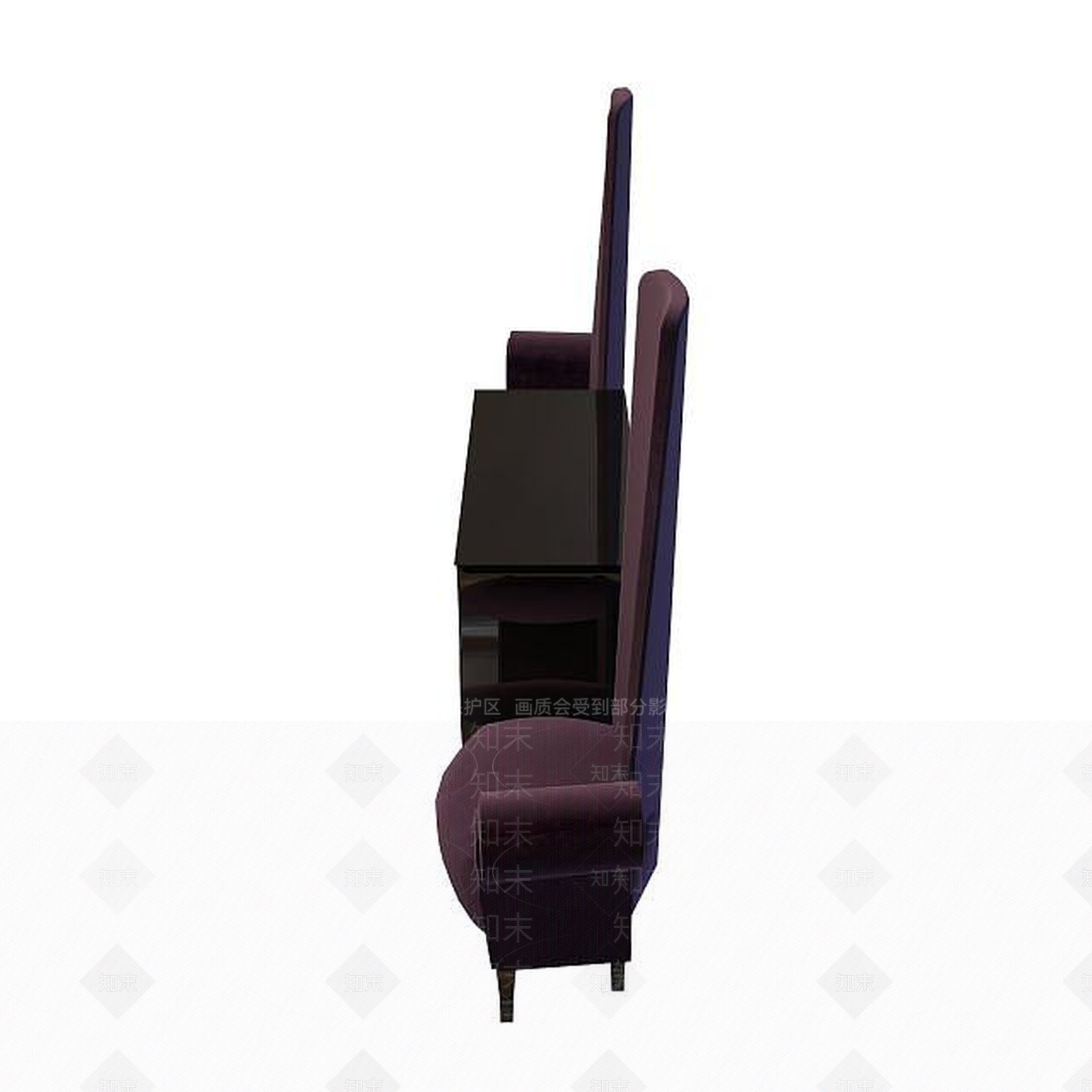现代酒店钢化玻璃边柜3D模型下载【ID:1194786726】